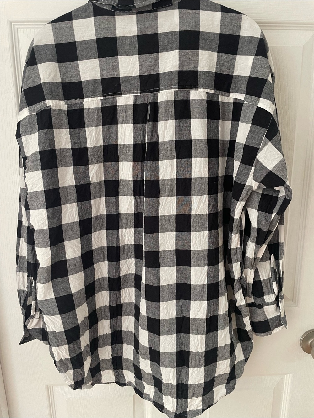 Maeve by Anthropologie Black & White Buffalo Check Button-Up Shirt - Picture 2 of 5